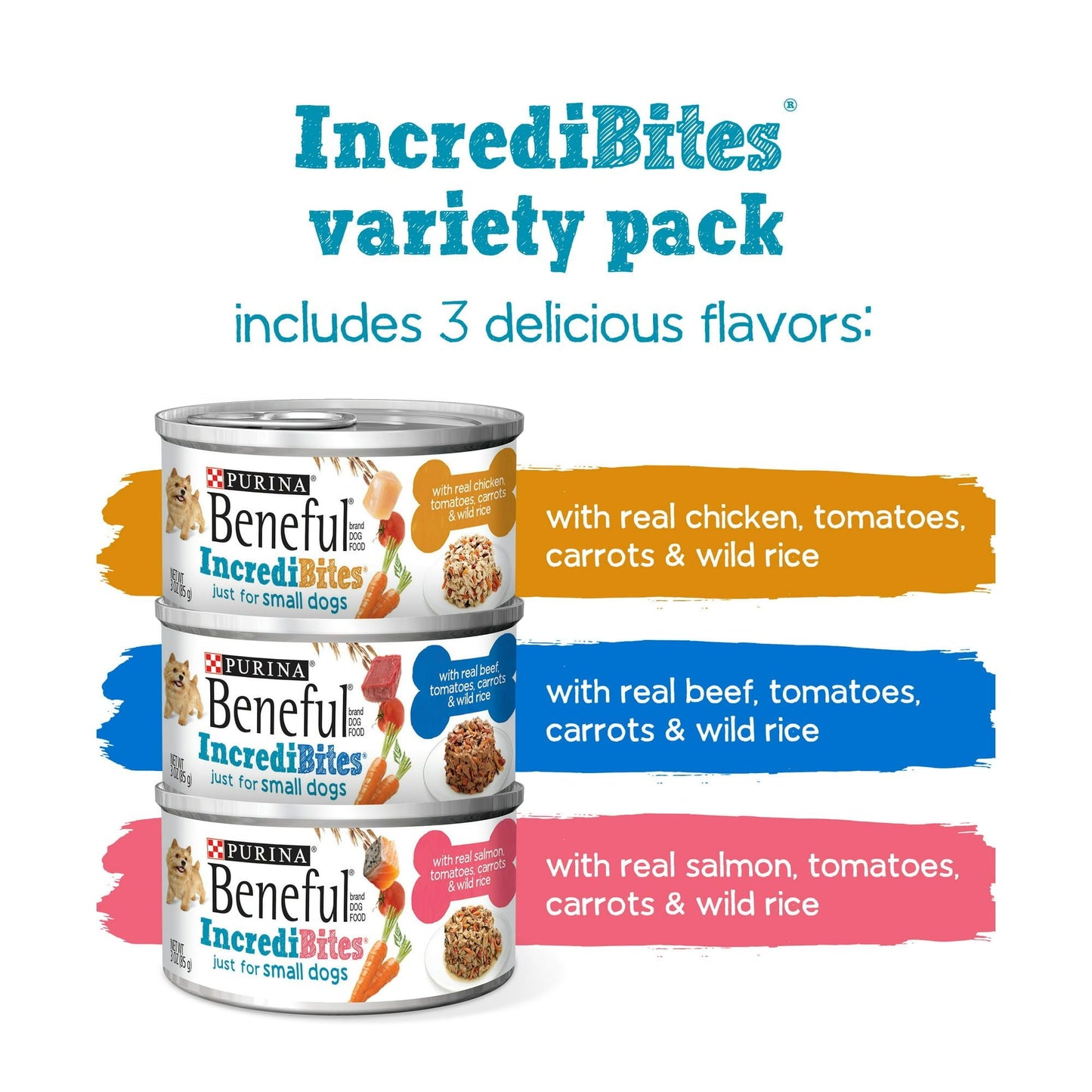 Purina Beneful Incredibites Wet Dog Food for Small Dogs 3 oz Cans (30 Pack)