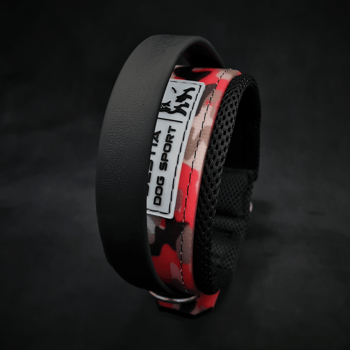 BESTIA DOG SPORT HANDLE COLLAR RED CAMO
