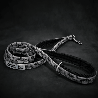 BESTIA DOG SPORT dual handle leash grey camo
