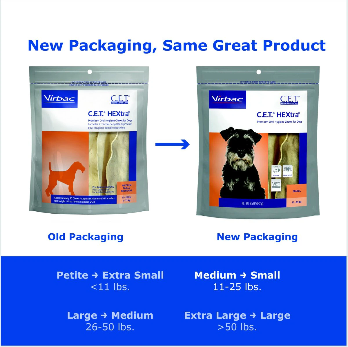 C.E.T. HEXtra Dental Chews for Small Dogs 11-25 lbs