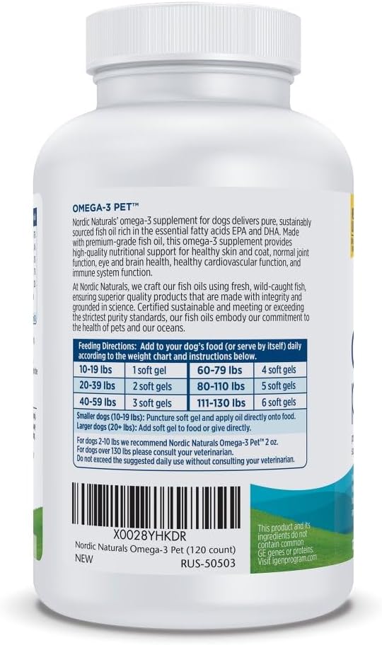 Nordic Naturals Omega-3 Pet Soft Gels Supplement for Dogs