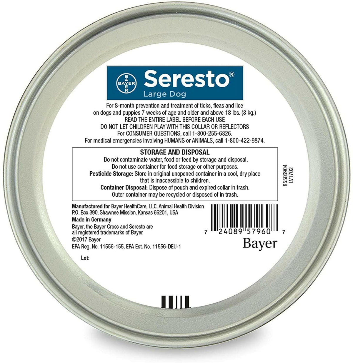 Seresto Flea & Tick Collar for Large Dogs, Over 18 lbs