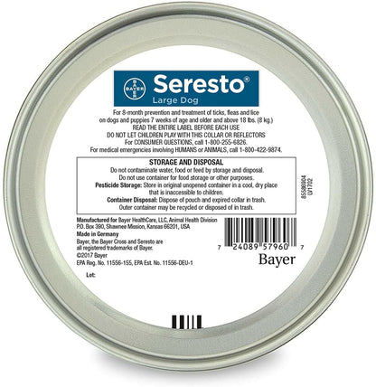 Seresto Flea & Tick Collar for Large Dogs, Over 18 lbs