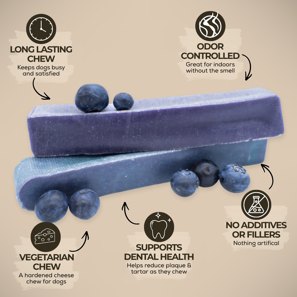 Blueberry Himalayan Yak Chew (MEDIUM)